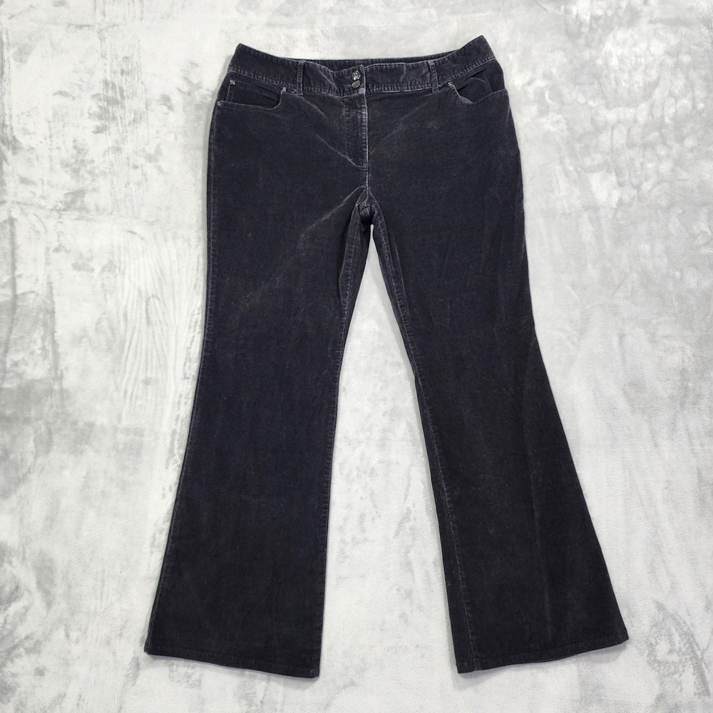 Vintage Style&co Pants Womens 14 Black Corduroy High Rise Bootcut Stretch Casual